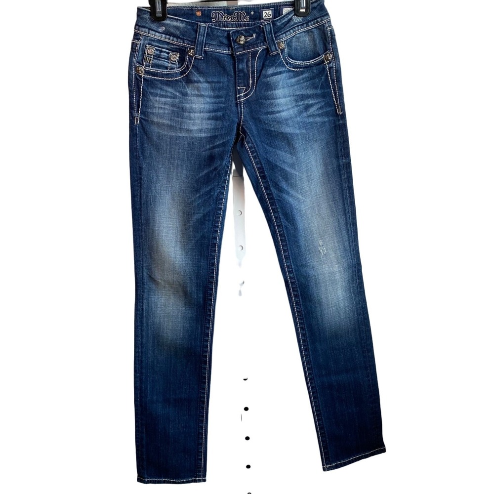 Miss Me Jeans Women's Size 26 Skinny style Denim Embellished flap Pockets‎
